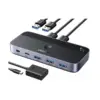 UGREEN CM662 (15705) Dual USB Male to Tri USB 3.0 & Type-C Female Gray Sharing Switch