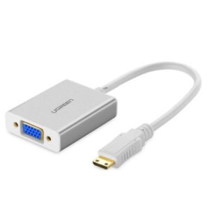 UGREEN 40217 Mini HDMI to VGA & 3.5mm Female White Converter