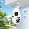 Double Lens PTZ Bulb System 360 Degree IP Camera - Image 2