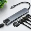 Multifunctional USB Type-C Hub 8 In 1 USB C Adapter With 4K HDMI 100W PD USB C Port USB 3.0 RJ45 Ethernet SD TF Card Reader Docking Station For MacBook Pro Air USB C Laptops And More - Image 4