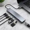 Multifunctional USB Type-C Hub 8 In 1 USB C Adapter With 4K HDMI 100W PD USB C Port USB 3.0 RJ45 Ethernet SD TF Card Reader Docking Station For MacBook Pro Air USB C Laptops And More - Image 3