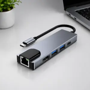 Multifunctional USB Type-C Hub 5-in-1 USB-C Hub Multiport Adapter – 4K HDMI, USB 3.0 & 100W PD Charging