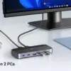 UGREEN CM662 (15705) Dual USB Male to Tri USB 3.0 & Type-C Female Gray Sharing Switch - Image 8